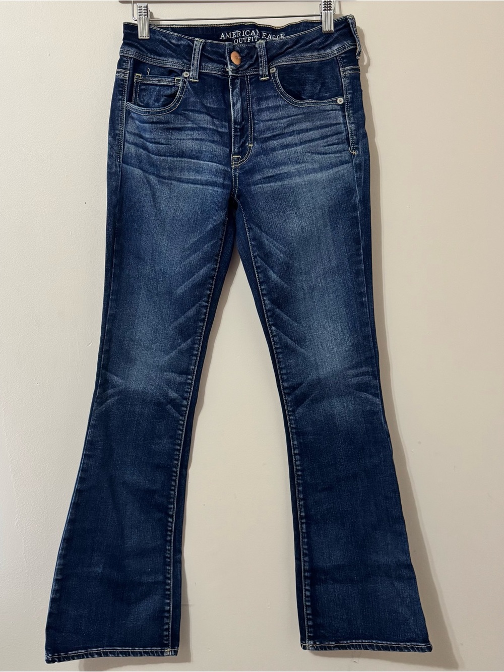 American eagle (8) regular high waist kick bootcut super stretch blue jeans